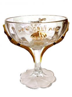 1910 Shriners New Orleans Clear Souvenir Champagne Glass