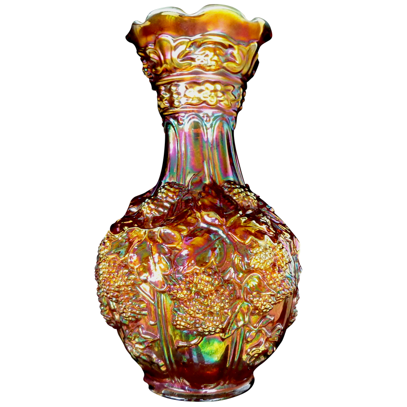 Download Imperial Loganberry Amber Vase: Carnival Glass Showcase Yellowimages Mockups