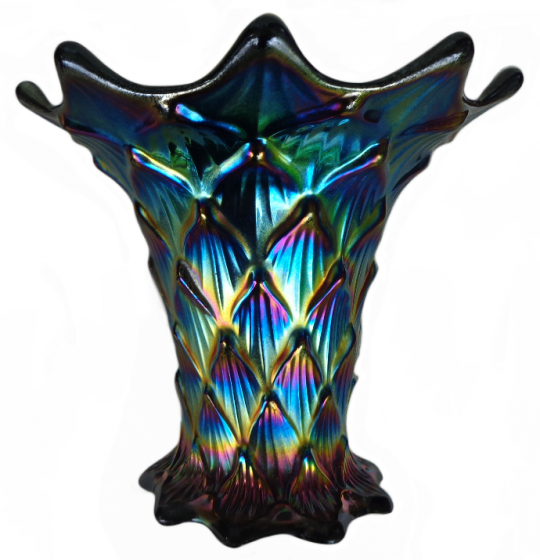 Dugan Lined Latice Oxblood Squatty Vase