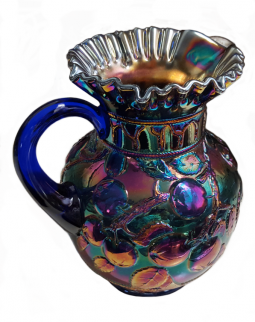 Fenton Apple Tree Blue Water Pitcher
