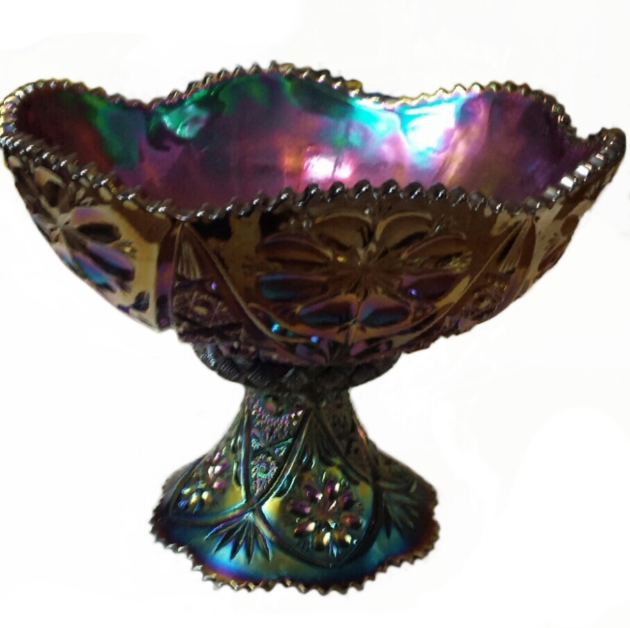 Imperial Four Seventy Four Amethyst Punch Bowl Set Carnival Glass Showcase