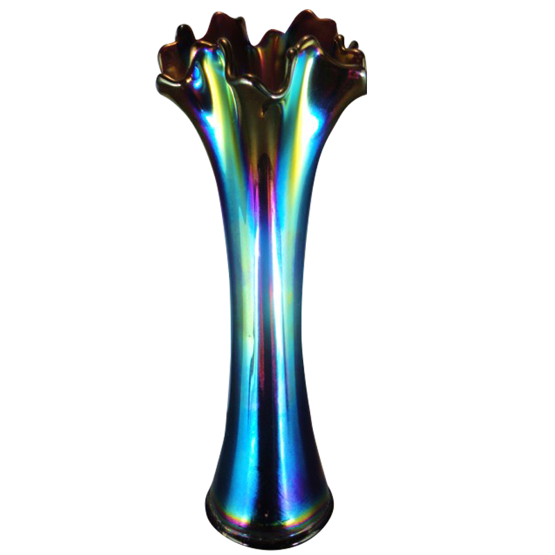 Imperial Freefold Purple Vase Carnival Glass Showcase