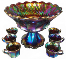 Imperial Heavy Grape Purple Punch Bowl Set