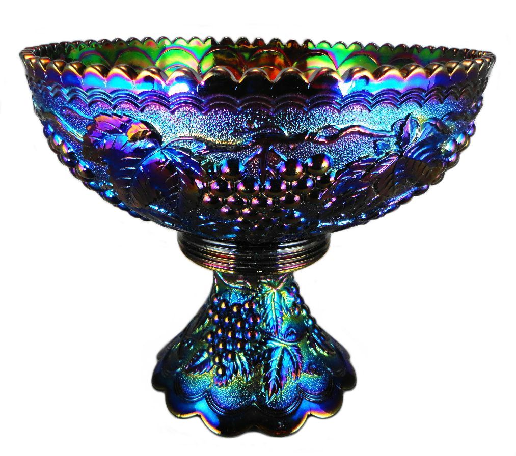 Imperial Imperial Grape Purple Punch Bowl Set Carnival Glass Showcase