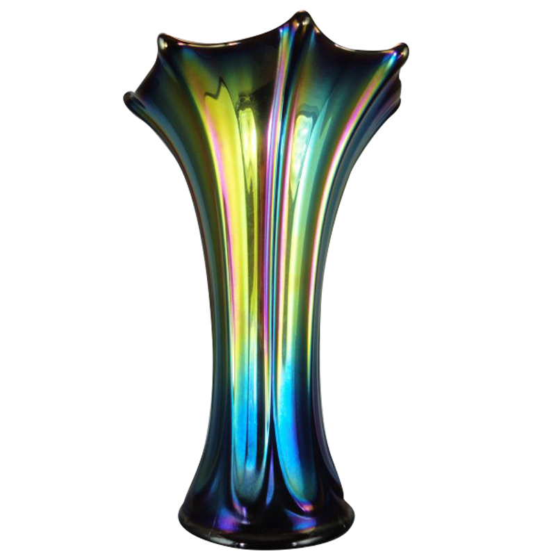 Imperial Morning Glory Purple Funeral Vase with Snowflake Base