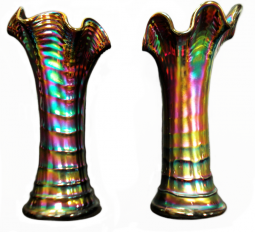 Imperial Ripple Purple Mini Vase Pair