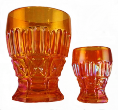 Joseph Inwald Czech Republic Rivoli Marigold Tumbler & Shot Glass