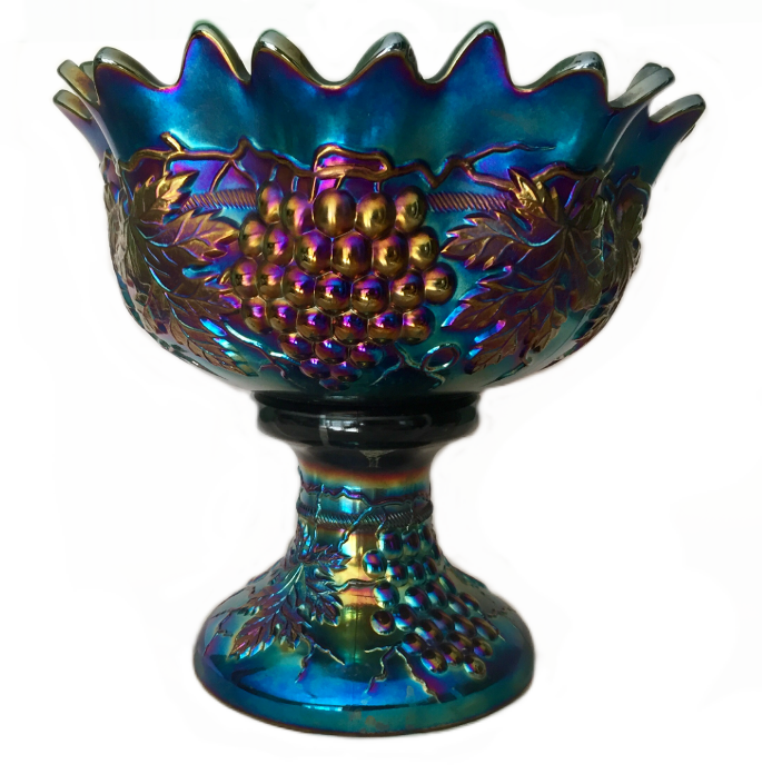 Northwood Grape & Cable Purple Standard Size Punch Bowl Set Carnival