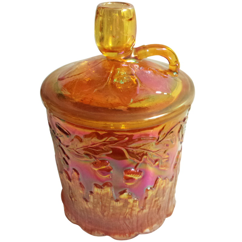 Millersburg Pipe Humidor Marigold Pipe Tobacco Humidor Carnival Glass