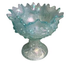 Northwood Acorn Burrs Ice Blue Punch Bowl Set