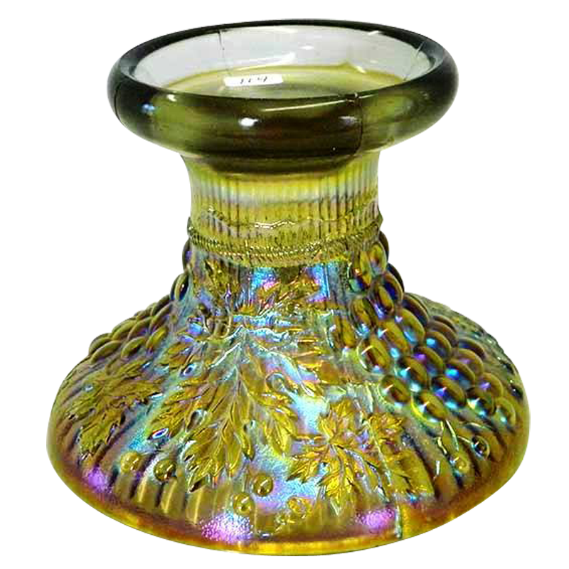 Northwood Grape & Cable Smoke Punch Bowl Pedestals Carnival Glass Showcase