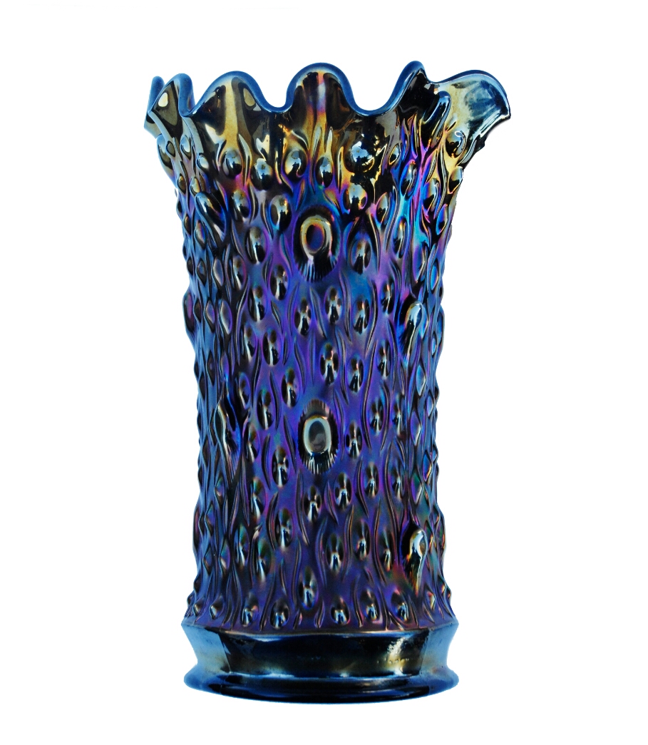 Northwood Tree Trunk Amethyst Elephant Foot Vase Carnival Glass Showcase